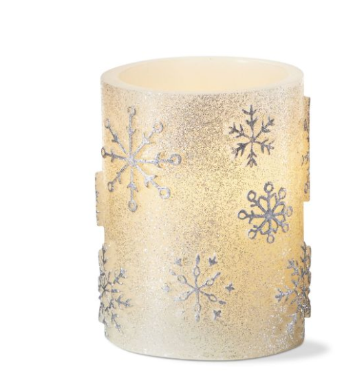 Snowflake LED Candle 3x4