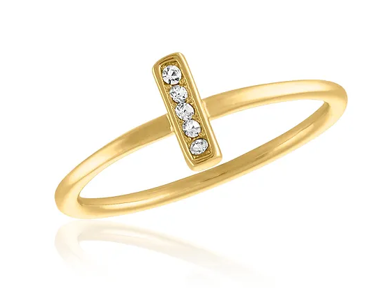 CZ Bar Gold Layers Ring