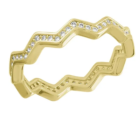 Infinity Zig Zag Gold Layers Ring