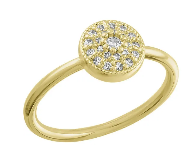 Round CZ Gold Layers Ring