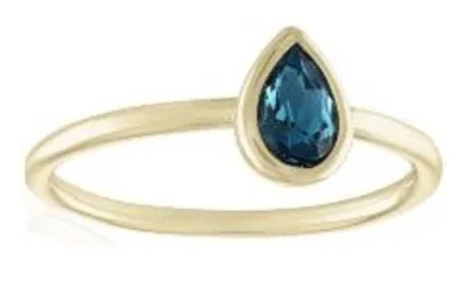 Montana Blue Teardrop Gold Layers Rings