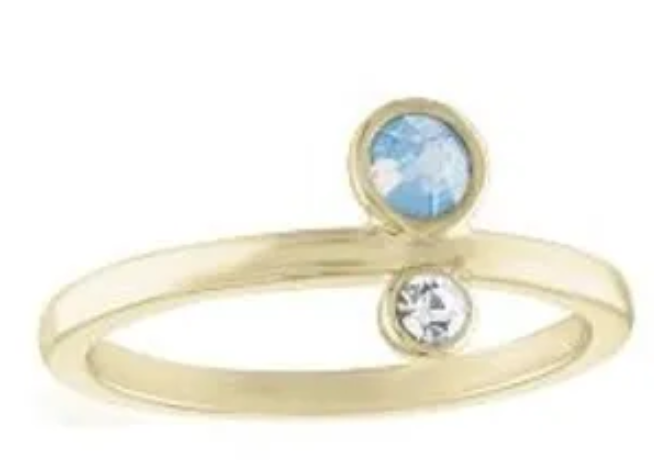 Crystal & Opal Stack Stone Gold Layers Ring