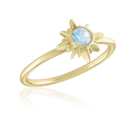 White Opal Sun Gold Layers Ring