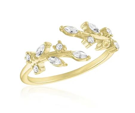 CZ Leaf Gold Layers Rings