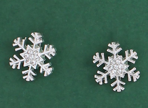 Silver Snowflake Stud Earrings