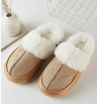 Fur Trim Winter Slippers