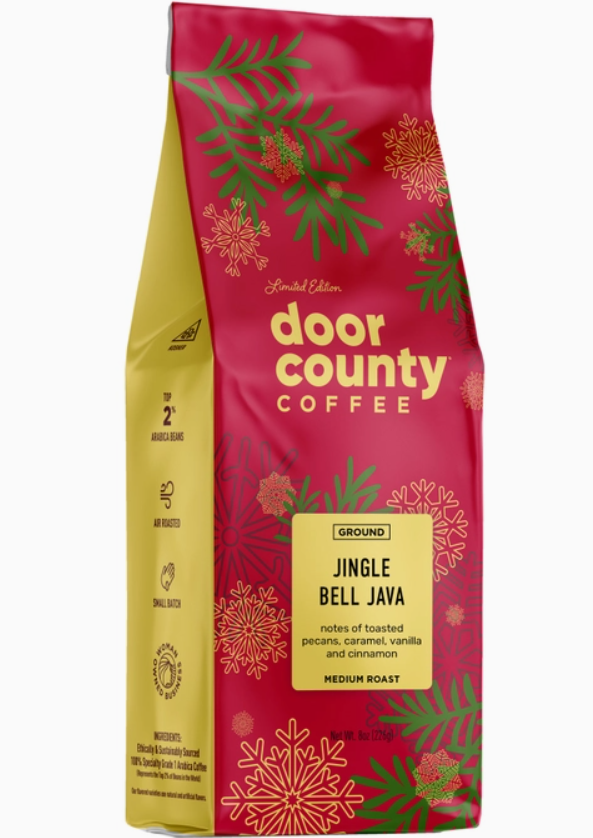 Door County 8oz Jingle Bell Java Specialty Holiday Flavored Coffee