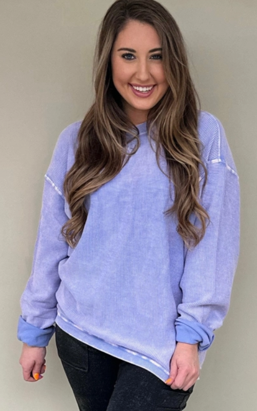 Luxe Corded Crew Sweatshirt