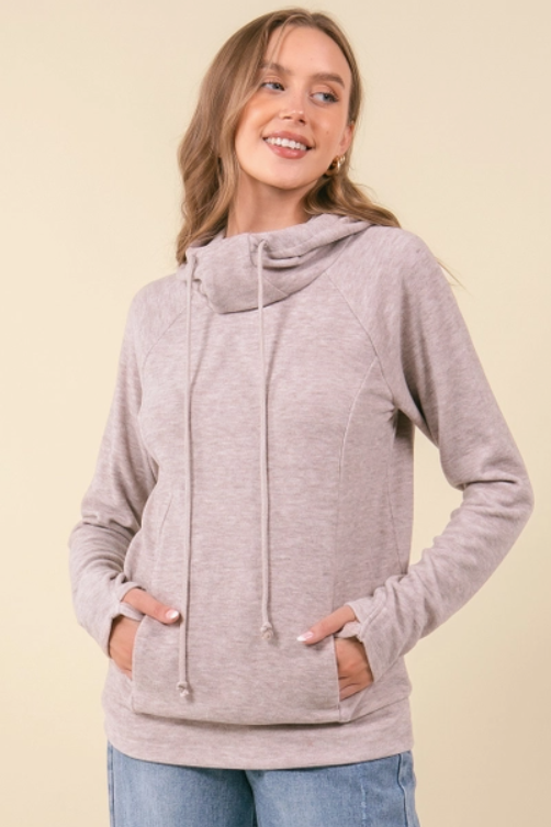 Buttery Soft Fleeced Knit Hoodie Sweatshirt