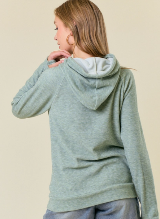 Buttery Soft Fleeced Knit Hoodie Sweatshirt