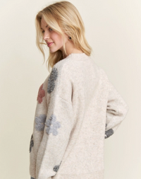 Puff Flower Comfy Sweater Top