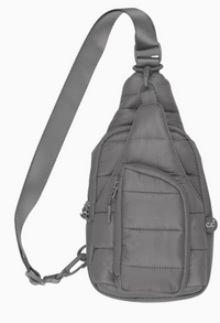 C.C Solid Puffer Padding Sling Bag