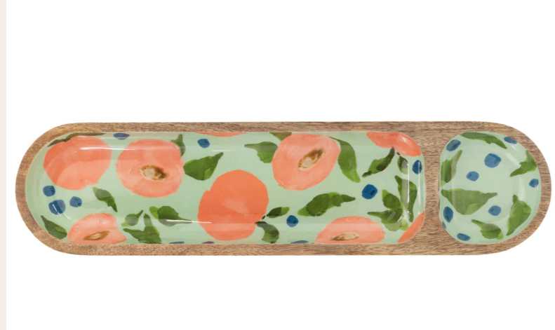 Peaches Wood Sectioned Tray