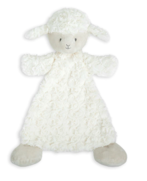 Dolly Lamb Rattle Blankie - 13x11in