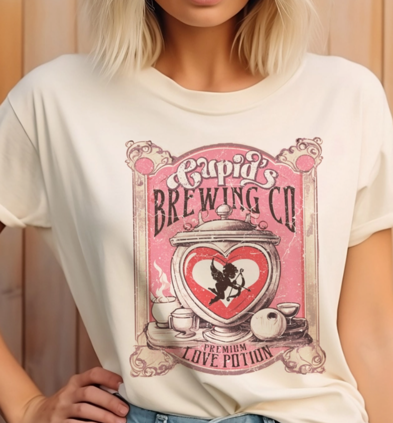 Cupids Brewing Company Valentines Love Graphic Tee