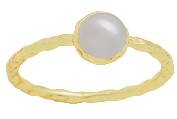 Round Pearl Gold Layer Ring