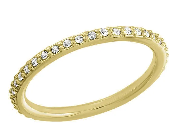 Thin Diamond Gold Layers Ring