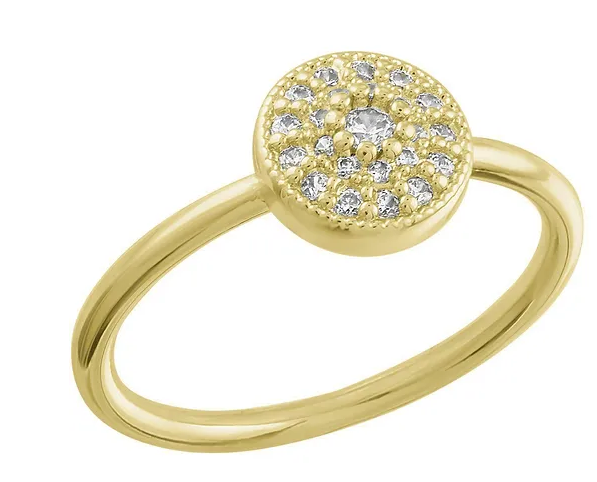 Round CZ Gold Layers Ring