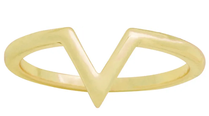 V Gold Layers Ring