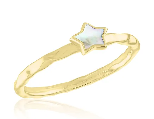 Single SS Star Gold Layers Ring