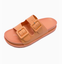 Candy Color Double Buckle Strap Sandal