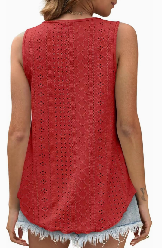 Loose Fit Round Neck Sleeveless Top