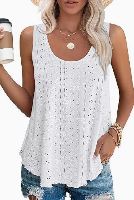 Loose Fit Round Neck Sleeveless Top
