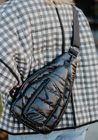 Metallic Crossbody Sling Bag