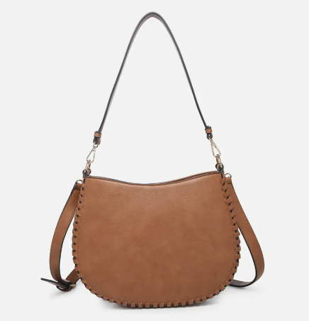 Raquel Whipstitch Trim Crossbody/Saddle Bag