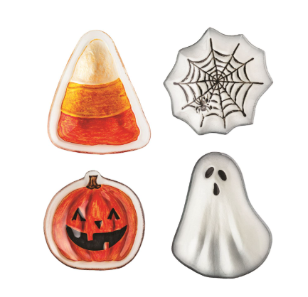 Halloween Hand-Painted Glass Tidbit Plate