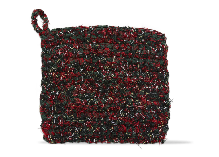 Chindi Crochet Plaid Potholder