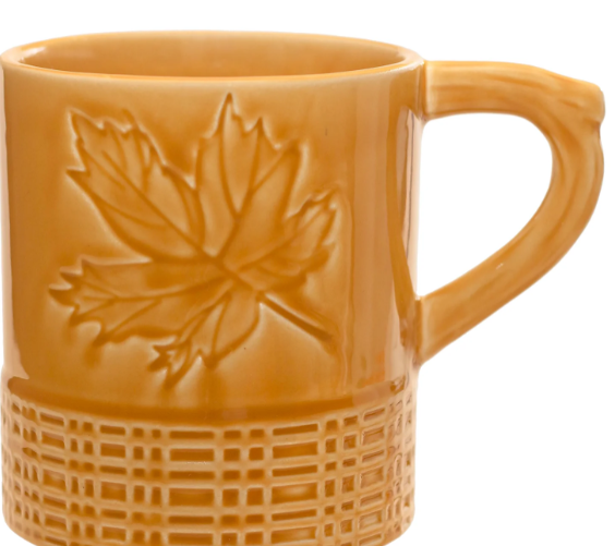 Yellow Leaves Embossed Mug