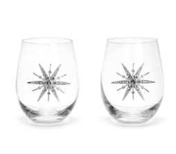 Silver Star Gemstone Wine Glasses