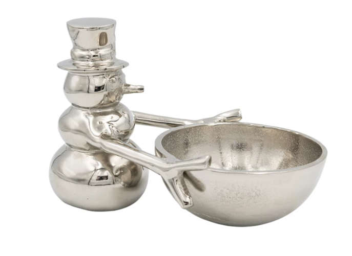 Snowman Holding Bowl