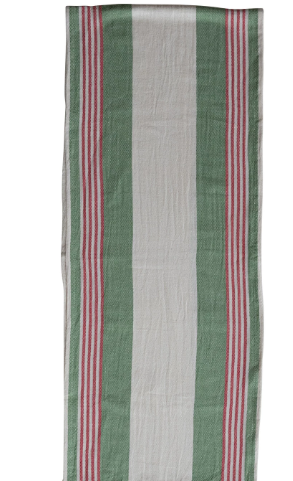 Woven Cotton Flour Sack Table Runner with Stripes