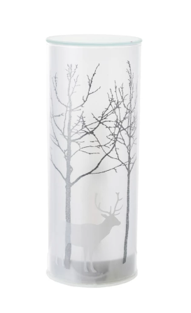 Glass LED Motion Light with Trees & Reindeer Image