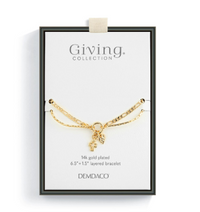 Heart + Cross Gold Charm Layered Bracelet - 6.5in