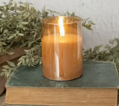 4" Champagne Glass 3D Flame Candle