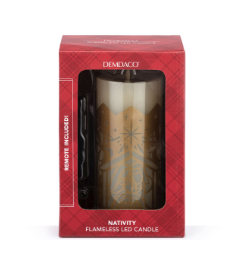 Flameless LED Nativity Pillar Candle