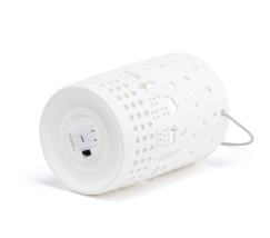 White LED Ceramic Holiday Village Scene Small Lantern - 3x5in