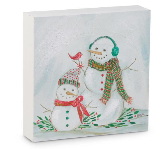 8" Snowmen Block
