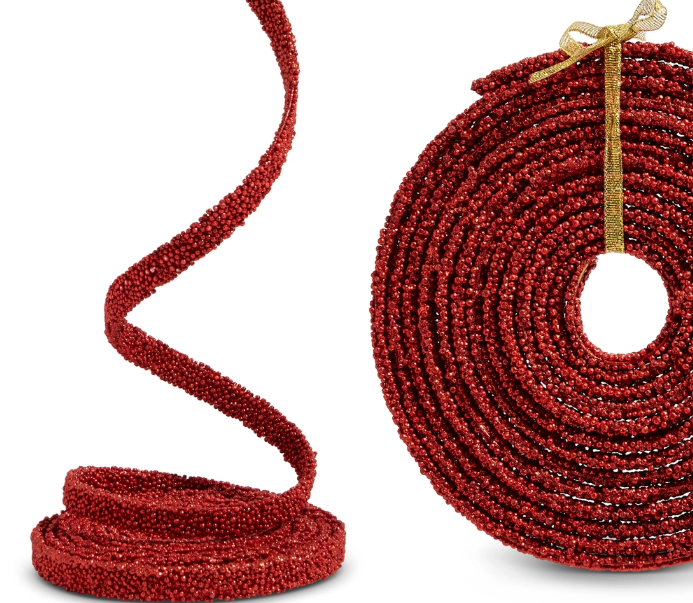 15' x 0.5" Red Beaded Garland