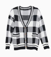Plaid Sweater Cardigan