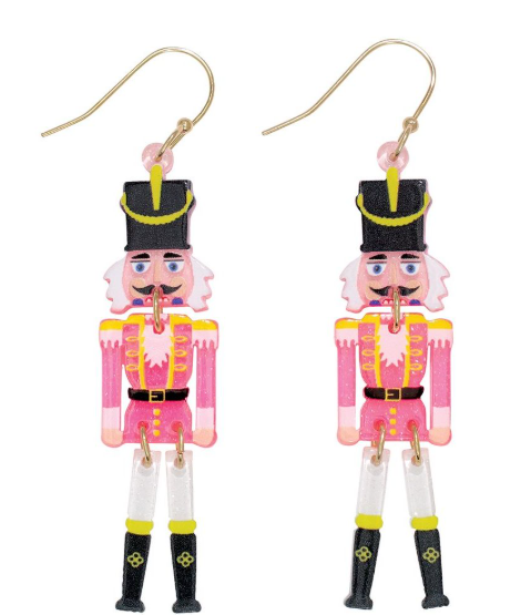 Pink Nutcracker Earrings