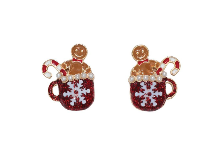 Glittery Mug Gingerbread Earrings