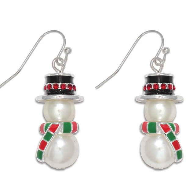 Pearl Snowman Earrings