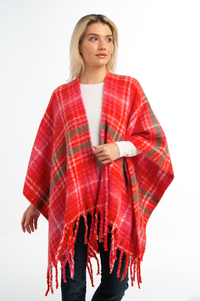 Bright Holiday Plaid Wrap