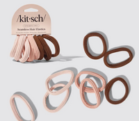 Recycled Seamless Hair Elastics 8pc Set- Rosewood