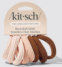 Recycled Seamless Hair Elastics 8pc Set- Rosewood