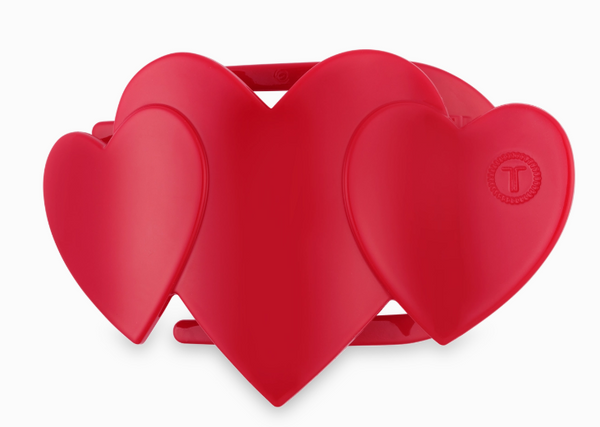 TELETIES Flat Hair Clip | Medium | Red Heart To Heart